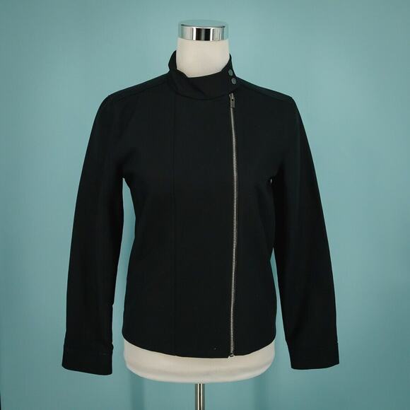 Kate Spade Size XS Black Saturday Moto Asymmetrical Zip Cotton Lined Jacket - Picture 1 of 7